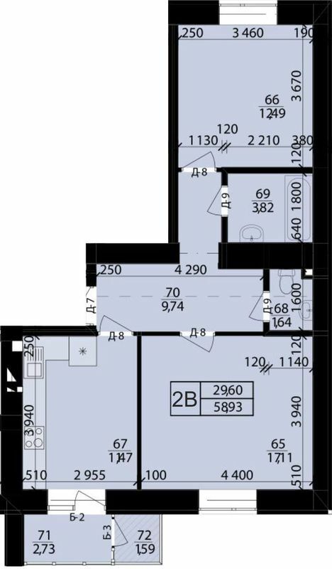 2-комнатная 58.93 м² в ЖК Рідне Місто от 15 000 грн/м², г. Здолбунов