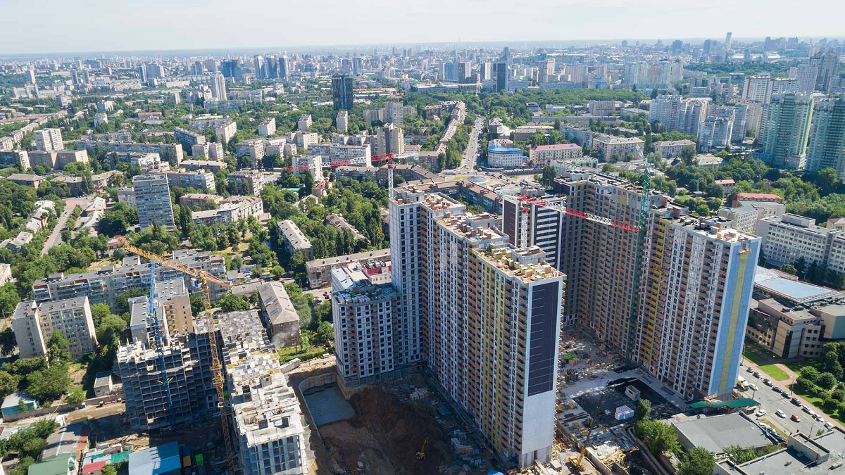 Ход строительства ЖК OK`LAND, июнь, 2021 год
