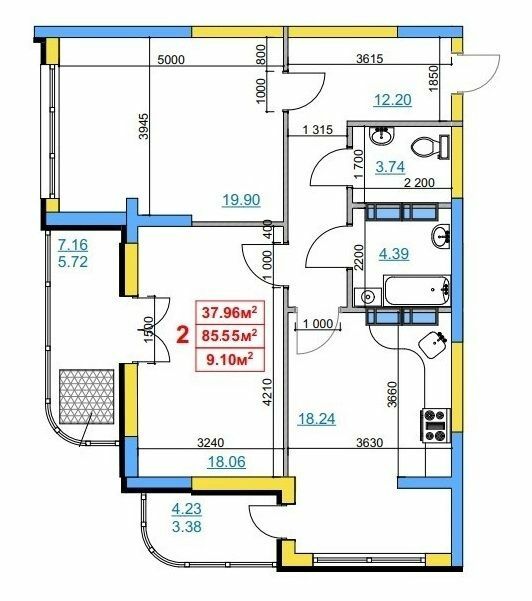 2-комнатная 85.55 м² в ЖК на ул. Припортовая (Героев Сталинграда), 22/1 от 16 350 грн/м², Черкассы