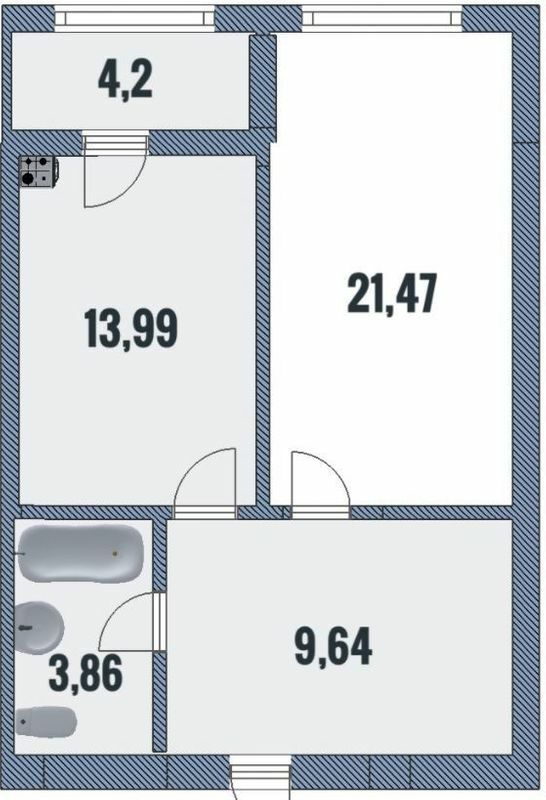 1-кімнатна 53.16 м² в ЖК Лісовий від 16 000 грн/м², Чернігів