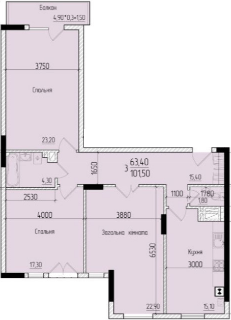3-комнатная 101.5 м² в ЖК Comfort Hall от 16 400 грн/м², Черновцы