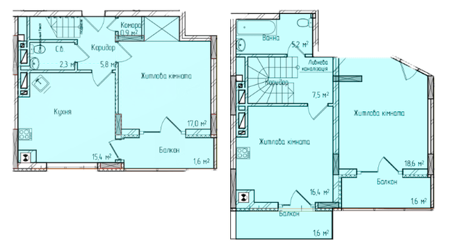 Двухуровневая 73.7 м² в ЖК Престижный от 24 050 грн/м², Черновцы