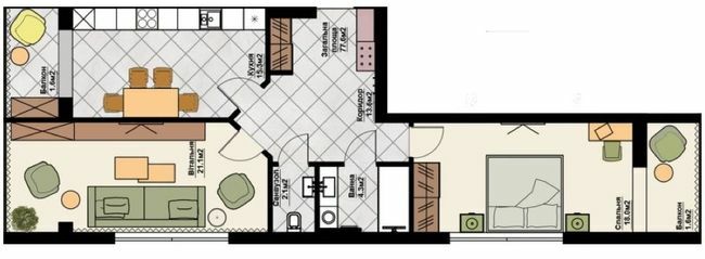 2-комнатная 77.6 м² в ЖК Счастливая семья от 19 800 грн/м², Черновцы
