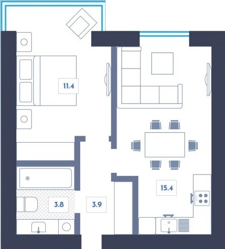 1-кімнатна 34.5 м² в ЖК Club House від 26 000 грн/м², Київ