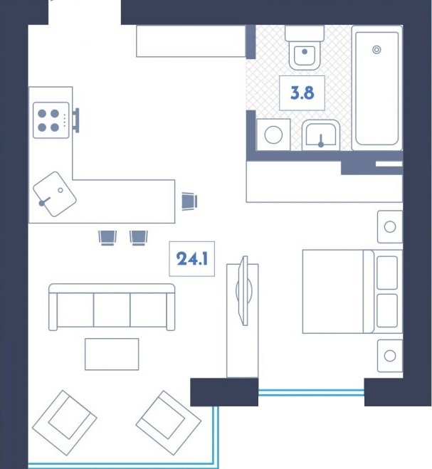 1-кімнатна 27.9 м² в ЖК Club House від 26 000 грн/м², Київ