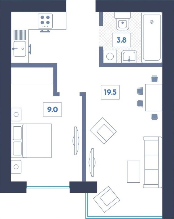 1-кімнатна 32.3 м² в ЖК Club House від 26 000 грн/м², Київ