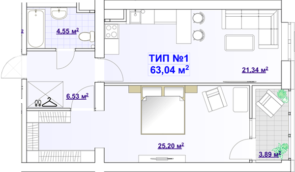 1-комнатная 63.04 м² в ЖК BARVY от 17 500 грн/м², Днепр