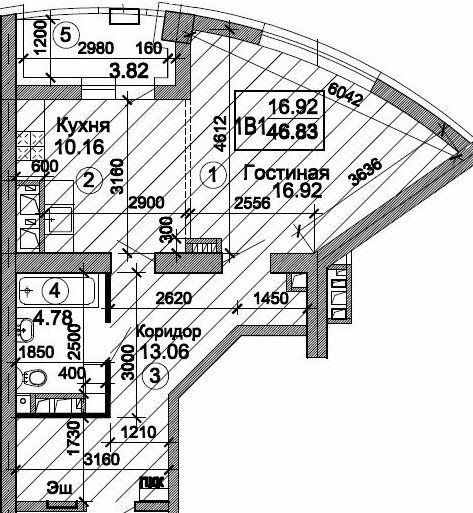 1-комнатная 47.99 м² в ЖК Триумф от 23 000 грн/м², Днепр