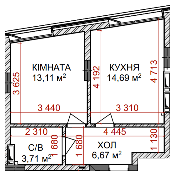1-комнатная 38.18 м² в КД Идеалист от 73 950 грн/м², Киев