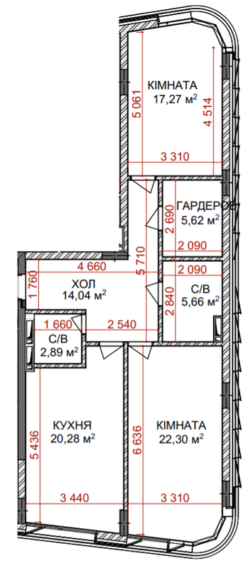 2-комнатная 88.06 м² в КД Идеалист от 68 250 грн/м², Киев