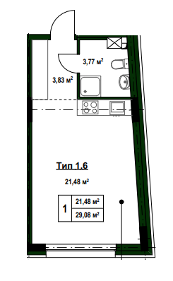 Студія 29.08 м² в ПБ на вул. Тургенєвська, 17 від 97 300 грн/м², Київ