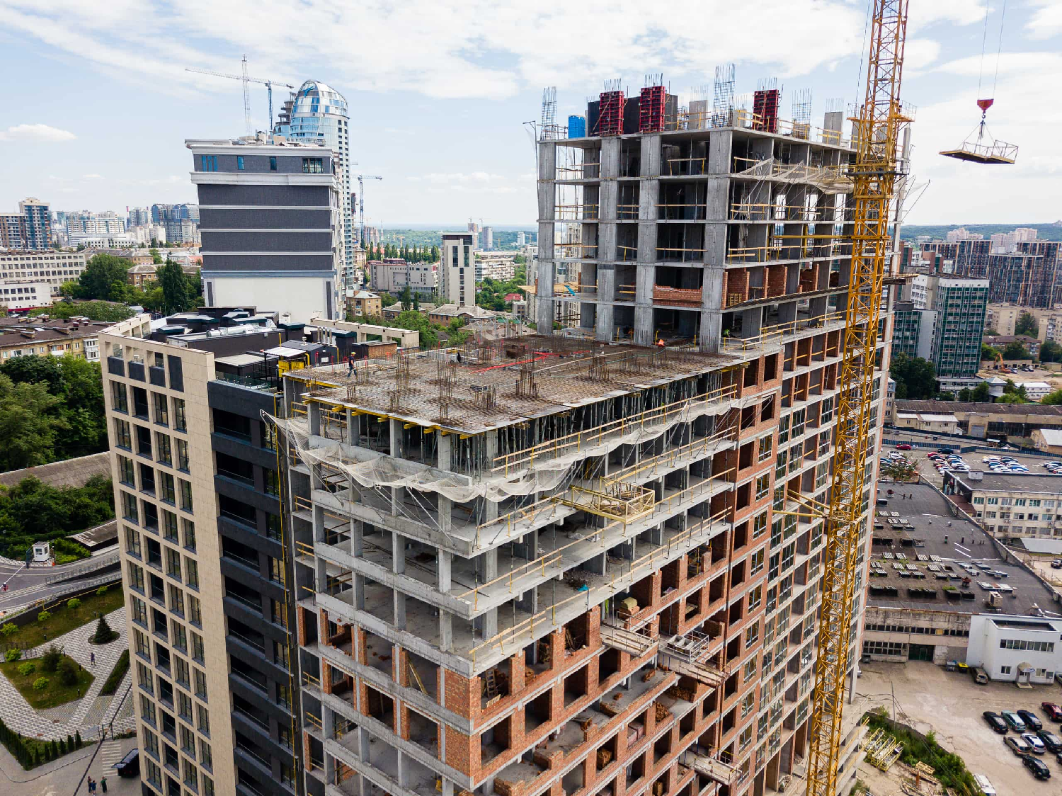 Хід будівництва ЖК Greenville на Печерську, черв, 2021 рік
