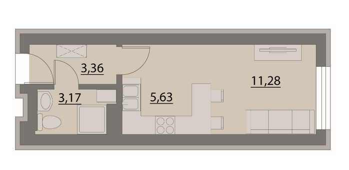 Студія 23.44 м² в Апарт-комплекс X-point від 21 500 грн/м², Київ