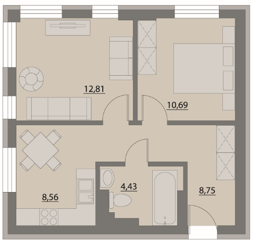 2-кімнатна 45.24 м² в Апарт-комплекс X-point від 21 500 грн/м², Київ