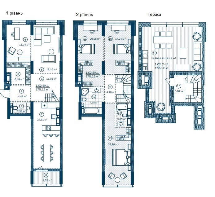 Двухуровневая 175.12 м² в ЖК Rusaniv Residence от 39 386 грн/м², Киев