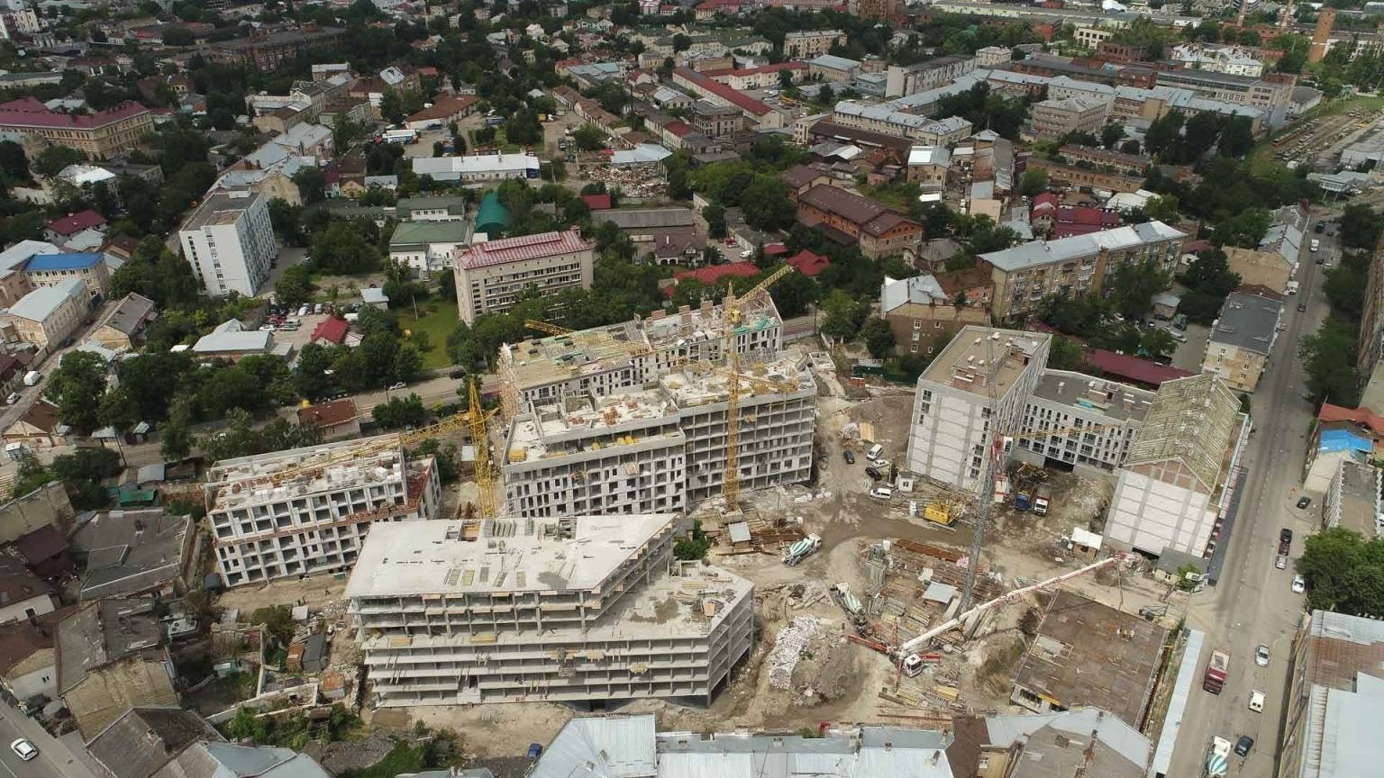 Ход строительства ЖК Містечко Підзамче, июнь, 2021 год