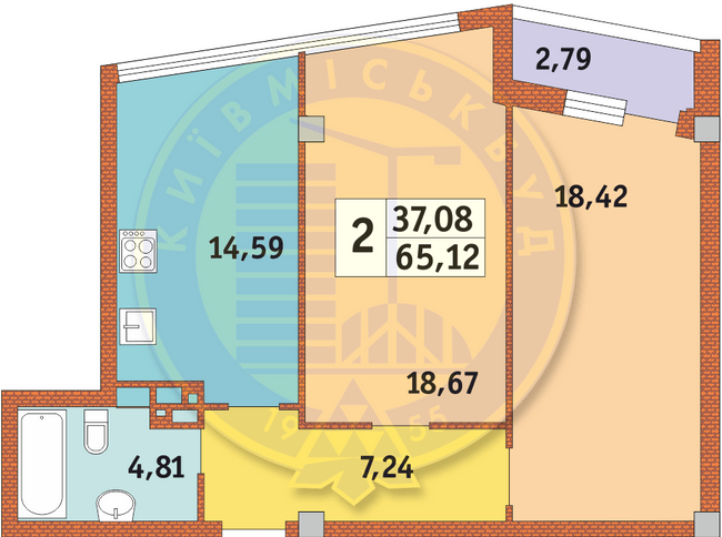 2-кімнатна 65.12 м² в ЖК Costa fontana від 31 500 грн/м², Одеса