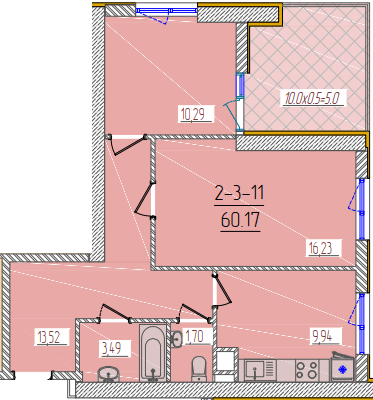 2-кімнатна 60.17 м² в ЖК KADORR City від 22 550 грн/м², Одеса