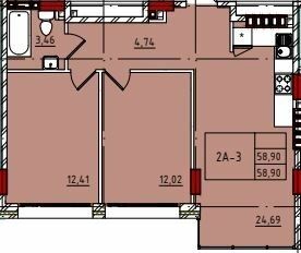 2-кімнатна 58.9 м² в ЖК Manhattan від 26 250 грн/м², Одеса