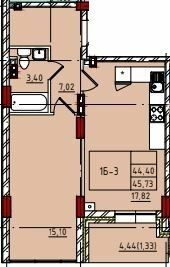 1-кімнатна 45.73 м² в ЖК Manhattan від 24 600 грн/м², Одеса