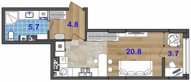 1-кімнатна 35.1 м² в ЖК SunCity від 21 500 грн/м², Одеса