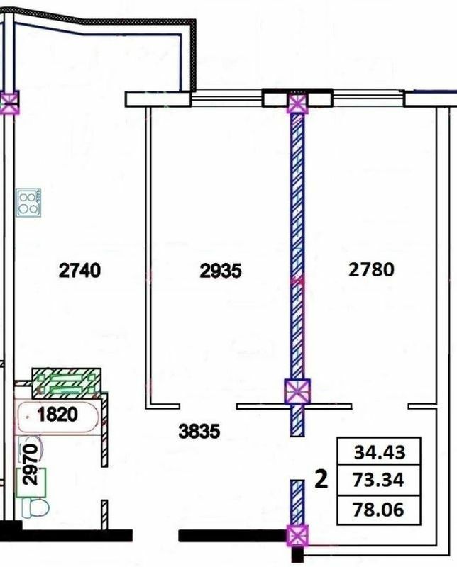 2-кімнатна 78.06 м² в ЖК Місто Мрій від 17 600 грн/м², Одеса