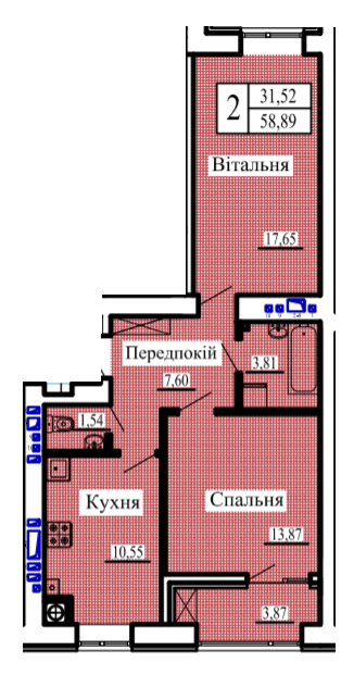 2-комнатная 58.89 м² в ЖК Новая Барселона от 15 700 грн/м², г. Ковель