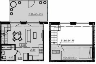 Дворівнева 45.06 м² в ЖК Простір на 9-й Фонтана від 30 250 грн/м², Одеса