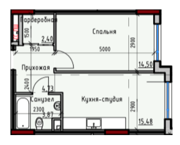 1-кімнатна 40.98 м² в ЖК Простір+ на Дачній від 29 450 грн/м², Одеса