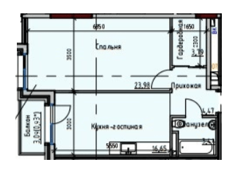 1-кімнатна 53.26 м² в ЖК Простір+ на Дачній від 31 250 грн/м², Одеса