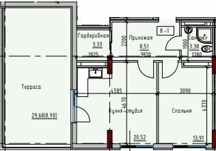 1-кімнатна 58.55 м² в ЖК Простір на Донського від 25 550 грн/м², Одеса