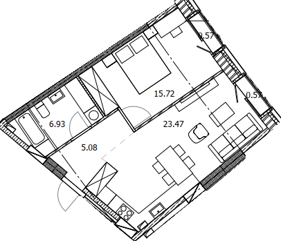 1-кімнатна 52.34 м² в ЖК BEREG Residence від 38 650 грн/м², Київ