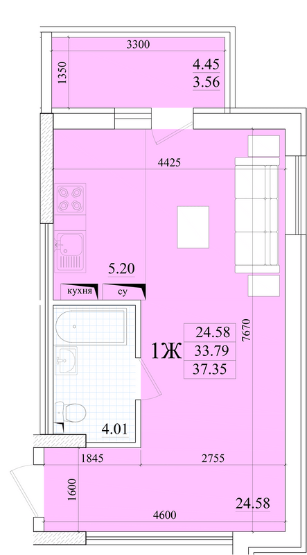 1-кімнатна 37.35 м² в ЖК Акварель-2 від 17 450 грн/м², Одеса