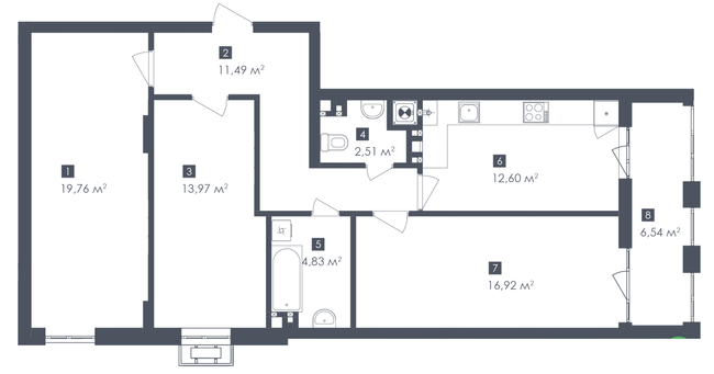 3-комнатная 88.62 м² в ЖК Малоголосківські пагорби от 25 400 грн/м², Львов