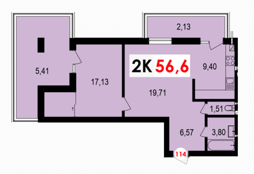 2-комнатная 56.6 м² в ЖК Долишний от 13 400 грн/м², Ивано-Франковск