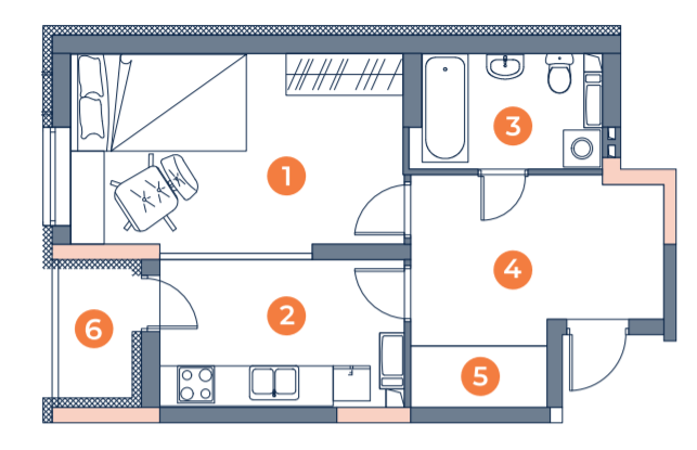 1-кімнатна 45.43 м² в ЖК Orange City від 29 100 грн/м², Київ