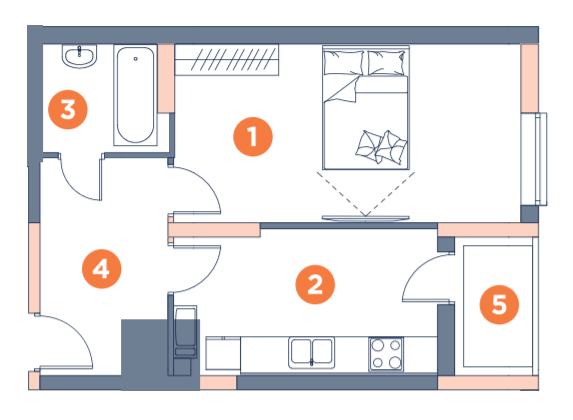1-кімнатна 44.61 м² в ЖК Orange City від 29 100 грн/м², Київ
