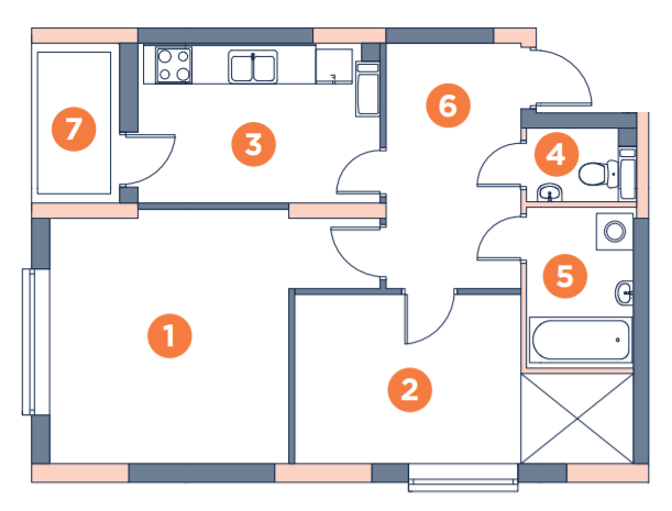 2-комнатная 57.9 м² в ЖК Orange City от 28 500 грн/м², Киев
