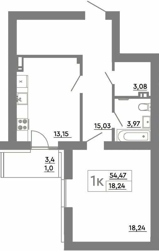 1-кімнатна 54.47 м² в ЖК Scandia від 20 900 грн/м², м. Бровари