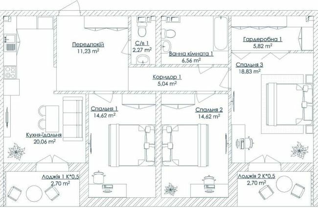 3-комнатная 104.63 м² в ЖК KANDINSKY Odessa Residence от 76 134 грн/м², Одесса