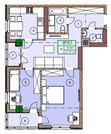 2-кімнатна 70.11 м² в ЖК ЕкоПарк від 12 000 грн/м², м. Червоноград