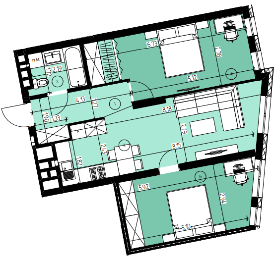 2-кімнатна 63.98 м² в ЖК Green Park від 22 000 грн/м², м. Винники
