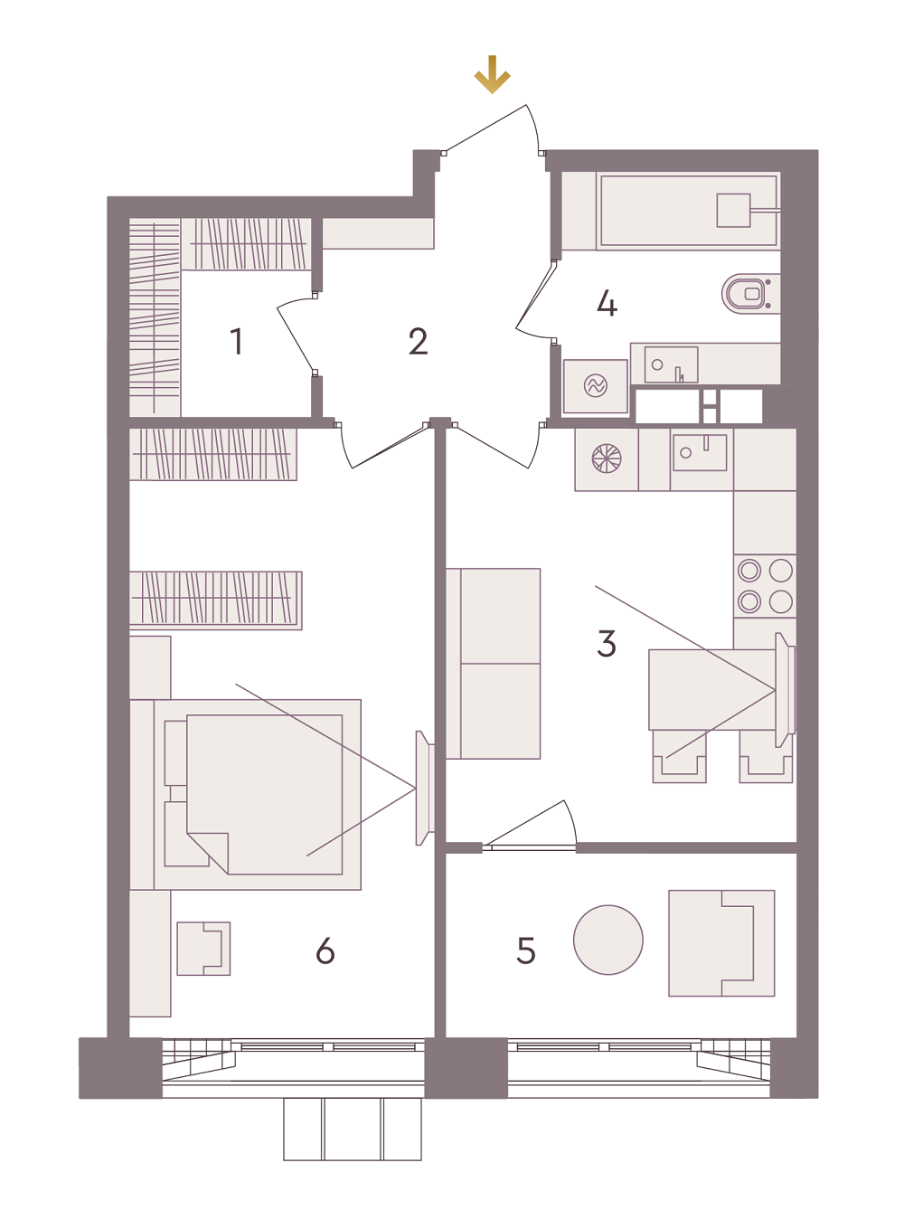 1-кімнатна 48.55 м² в ЖК Senat від 42 880 грн/м², Київ