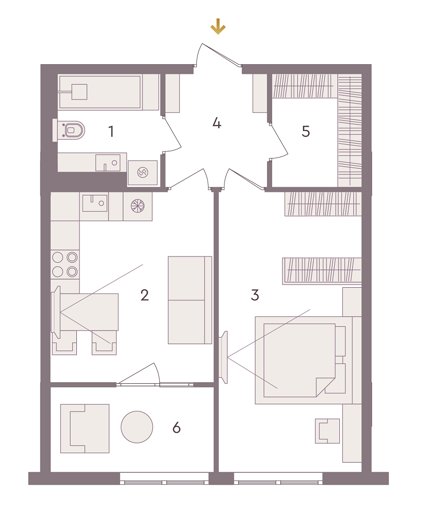 1-кімнатна 50.56 м² в ЖК Senat від 42 880 грн/м², Київ