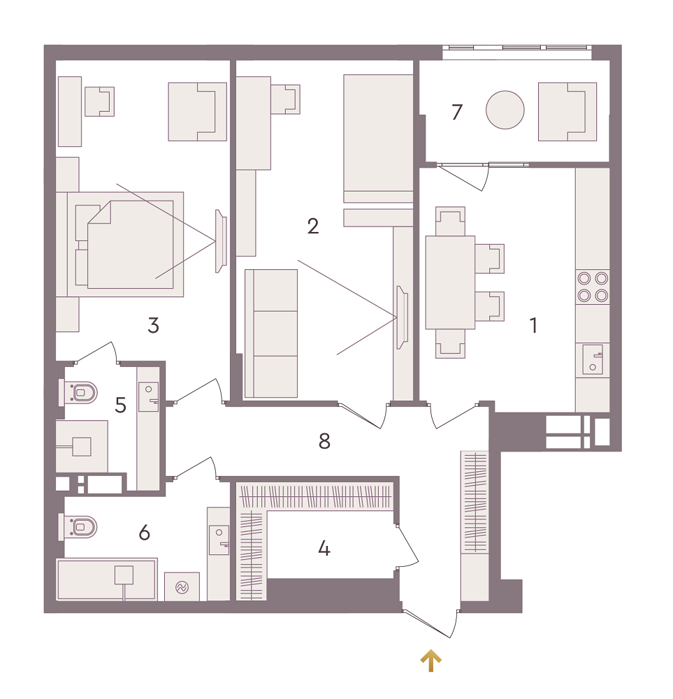 2-кімнатна 77.99 м² в ЖК Senat від 34 840 грн/м², Київ