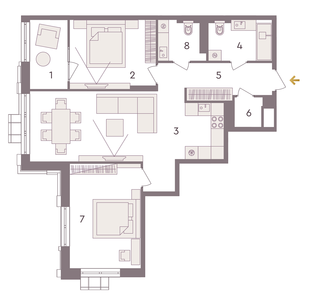2-кімнатна 84.4 м² в ЖК Senat від 34 840 грн/м², Київ