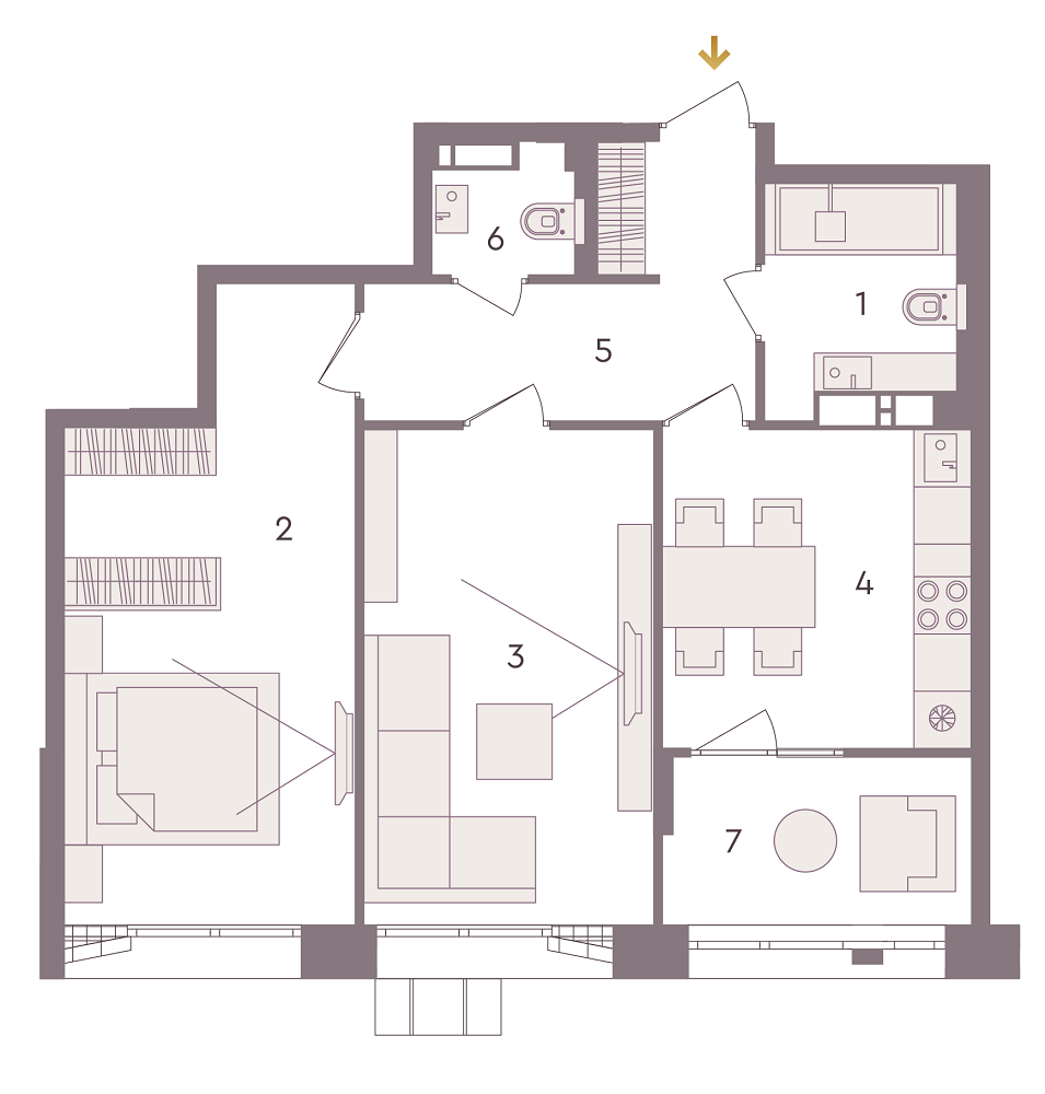 2-кімнатна 65.64 м² в ЖК Senat від 34 840 грн/м², Київ