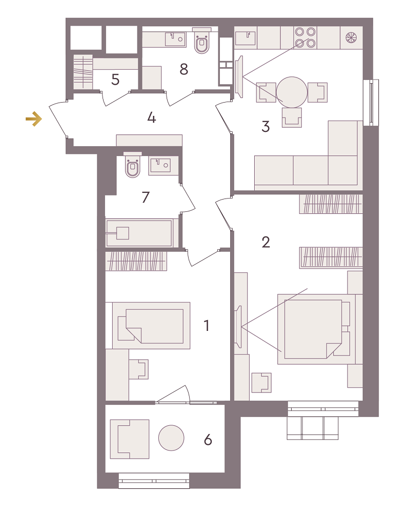 2-кімнатна 67.85 м² в ЖК Senat від 34 840 грн/м², Київ