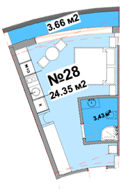 1-кімнатна 24.35 м² в Апарт-комплекс Resort Medical Park від 90 750 грн/м², с. Поляниця