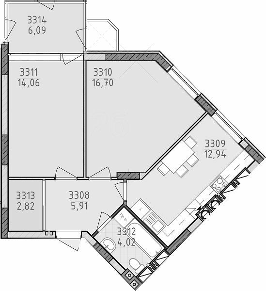 2-комнатная 59.4 м² в ЖК Лесная сказка 2 от 30 000 грн/м², Киев
